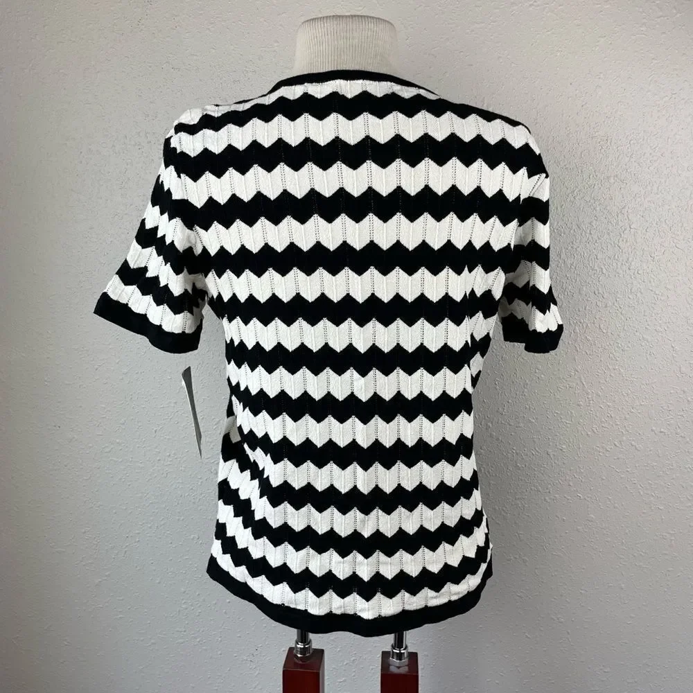 NWT Short Sleeve Sweater Top Size M - Picture 5 of 7